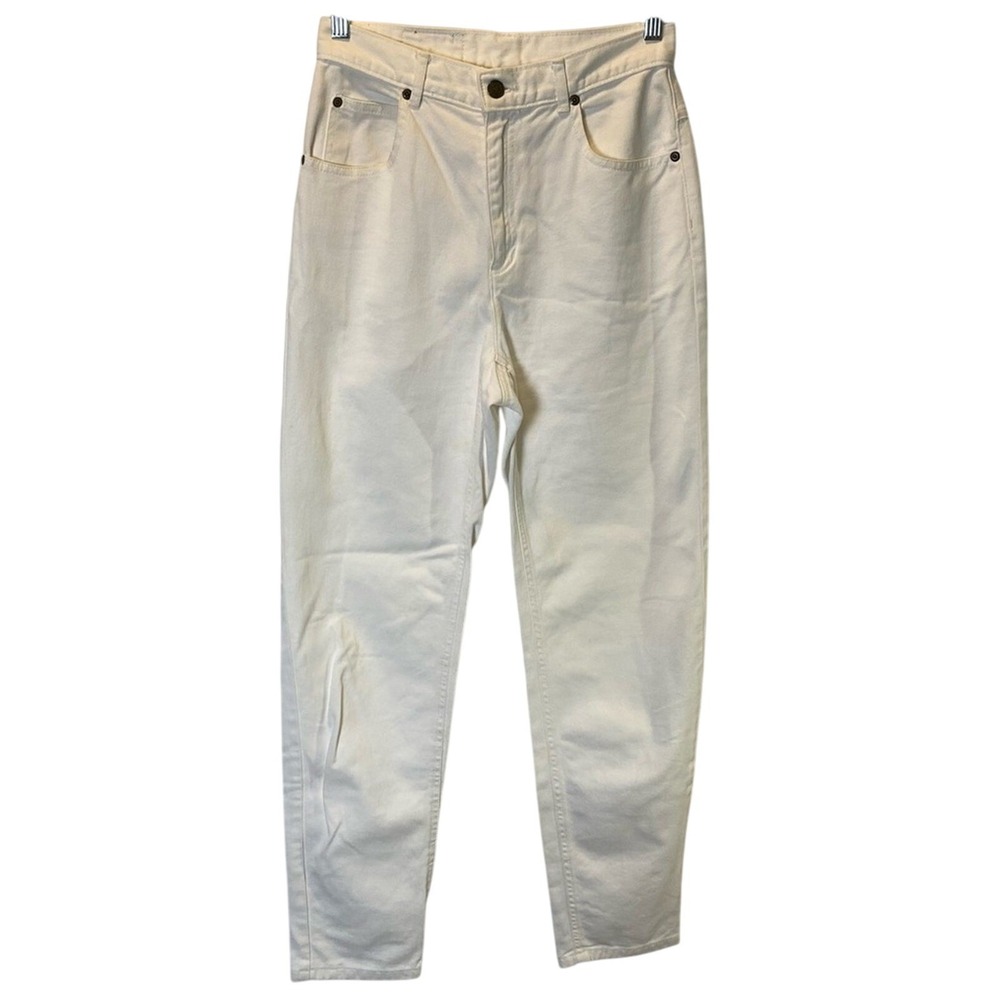 Vintage 80s Lizwear‎ Jeans Womens Size 4 White High Rise Tapered Leg Mom Jeans